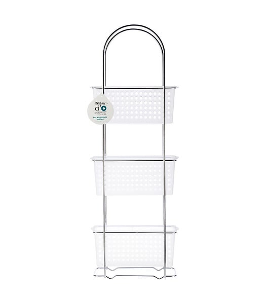 5 FIVE SIMPLY SMART - Étagère 3 niveaux en Acier chromé avec 3 grands paniers de rangement H 85 cm - large