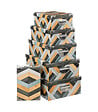 5 FIVE SIMPLY SMART - Lot de 6 Boîtes de rangement avec poignées et coins en métal déco Marqueterie - vignette