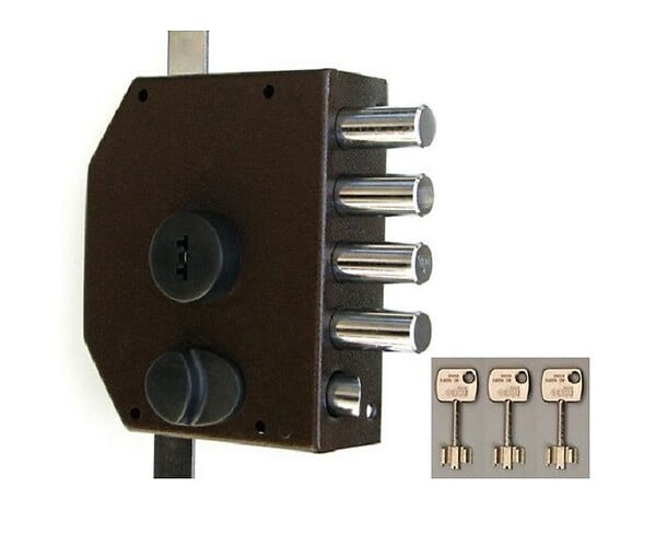 ISEO - Mécanisme 3 points à  fouillot CITY PERFECTA marron droite - ISEO - 913145/DF - large