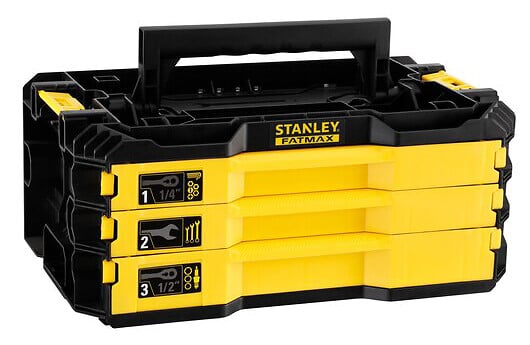 STANLEY Fatmax - Boîte de 3 tiroirs outillée PRO-STACKâ„¢ 126 pièces - STANLEY - FMMT98107-1 - large