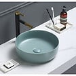SWISS AQUA TECHNOLOGIES - Swiss Aqua Technologies Set vasque à poser 39x39x12cm sans trop-plein + bonde à écoulement libre Infinitio vert mat SetSATINF-vert - vignette