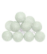 ATMOSPHERA - Guirlande décorative à piles 10 LED Boules en Coton Vert D 6 x L 165 cm - vignette