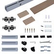 HOMCOM - Kit de porte coulissante système galandage pour porte épaisseur 35-45 mm longueur rail 2 m charge max. 90 Kg aluminium coffrage MDF inclus - vignette
