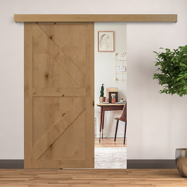 HOMCOM - Kit de porte coulissante système galandage pour porte épaisseur 35-45 mm longueur rail 2 m charge max. 90 Kg aluminium coffrage MDF inclus - large