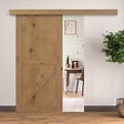 HOMCOM - Kit de porte coulissante système galandage pour porte épaisseur 35-45 mm longueur rail 2 m charge max. 90 Kg aluminium coffrage MDF inclus - vignette