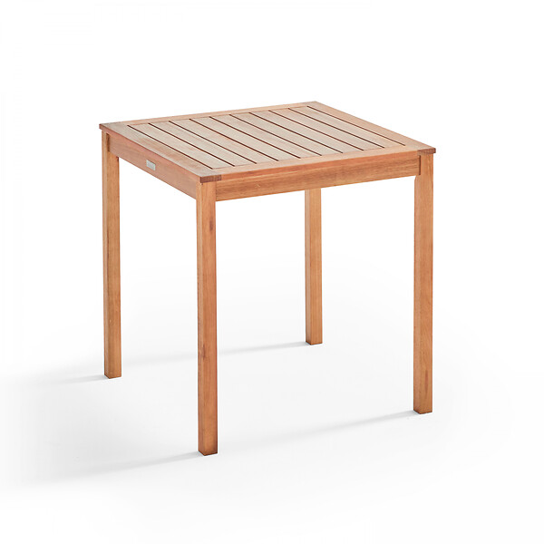 OVIALA - Ensemble table et 2 chaises pliantes en textilène et eucalyptus noir - Sete - large