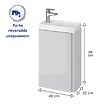 CERSANIT - Meuble lave-mains 40x22 cm-Gain de place-Gris Clair - vignette