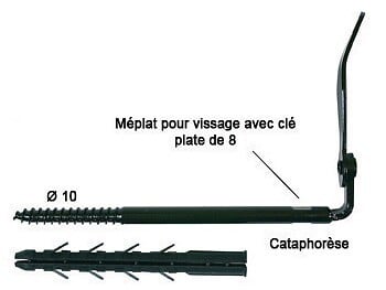 ING FIXATION - Arrêt de volet 0/8 parpaing longueur 225mm noir - ING FIXATIONS - A070160 - large