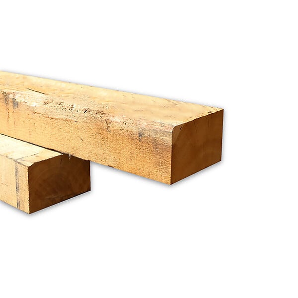 DEBARGE - Traverse paysagère en chêne brut en 100x200mm lg 2,40m - large