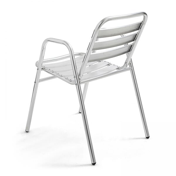 OVIALA - Chaise de jardin empilable en aluminium gris clair - Nothing Hill - large