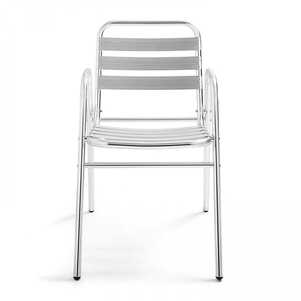 OVIALA - Chaise de jardin empilable en aluminium gris clair - Nothing Hill - large