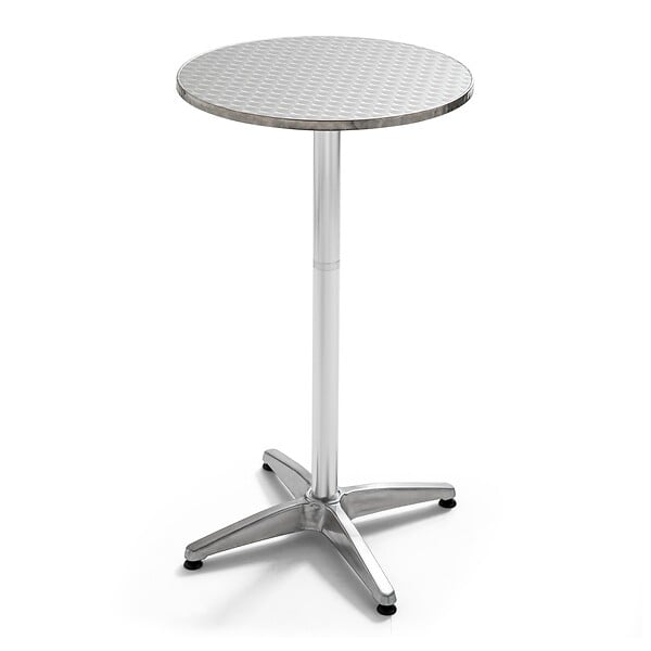 OVIALA - Table de jardin haute en aluminium et 4 chaises hautes - Brixton - large