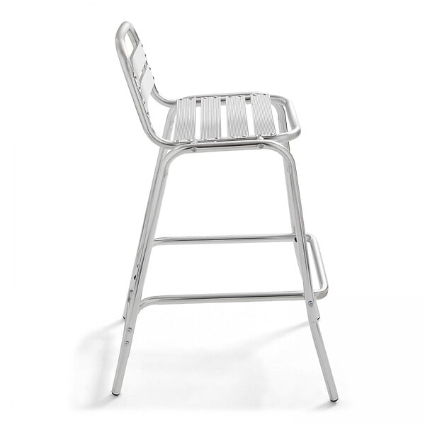 OVIALA - Table de jardin haute en aluminium et 4 chaises hautes - Brixton - large