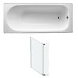 JACOB DELAFON - Baignoire droite JACOB DELAFON Soissons en fonte + pare bain | 170 X 70 - vignette
