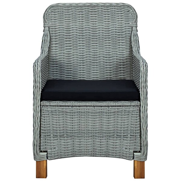 VIDAXL - vidaXL Chaises de jardin avec coussins lot de 2 Résine tressée - large