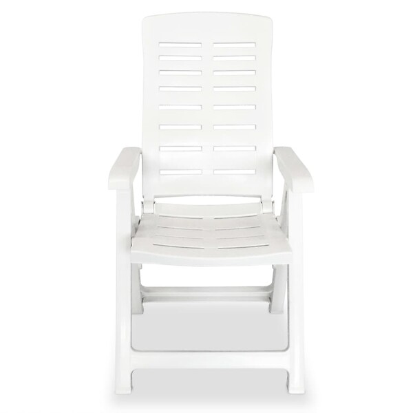VIDAXL - vidaXL Chaises inclinables de jardin lot de 4 Plastique Blanc - large
