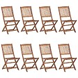 VIDAXL - vidaXL Chaises pliables d'extérieur lot de 8 Bois d'acacia solide - vignette