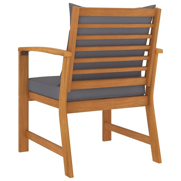 VIDAXL - vidaXL Chaises de jardin lot de 2 avec coussin gris foncé Bois acacia - large