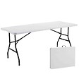 OVIALA - Ensemble table et chaises pliantes de jardin 180 cm - REKKEM - vignette