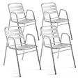 OVIALA - Lot 4 fauteuils de jardin aluminium gris - Nothing Hill - vignette