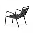 OVIALA - Lot de 2 fauteuils relax avec repose-pieds en métal gris - Palavas - vignette