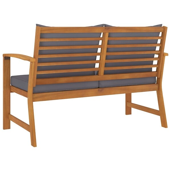 VIDAXL - vidaXL Banc de jardin 120cm et coussin gris foncé Bois solide d'acacia - large
