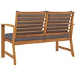 VIDAXL - vidaXL Banc de jardin 120cm et coussin gris foncé Bois solide d'acacia - vignette