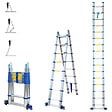 HOSTRÃ–M - Echelle télescopique articulée 5m STEMPAKT, escabeau 2x8 marches pliable professionnel multifonction, hauteur travail max 5,9m, garantie 5 ans Hoström - vignette
