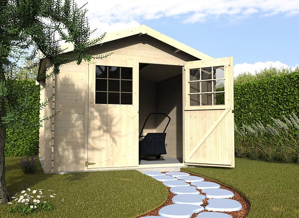 DECOR ET JARDIN - Abri de jardin - Bois - 28mm - SU 7.42m² - Surface hors tout 9.92 m2 - large