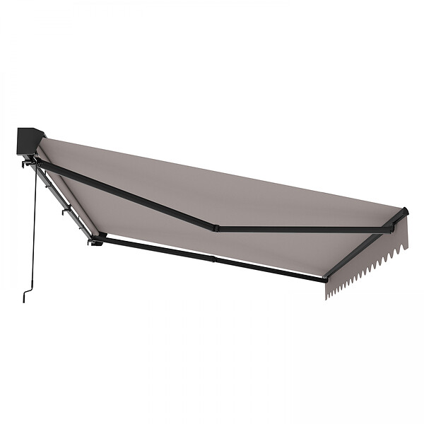OVIALA - Store banne semi-intégral 2,5x2m en aluminium taupe - Brehat - large