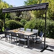 OVIALA - Store double pente 3 x 4m et 4 dalles lestées anthracite - Delgada - vignette