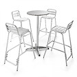 OVIALA - Table de bar ronde en aluminium gris - Brixton - vignette
