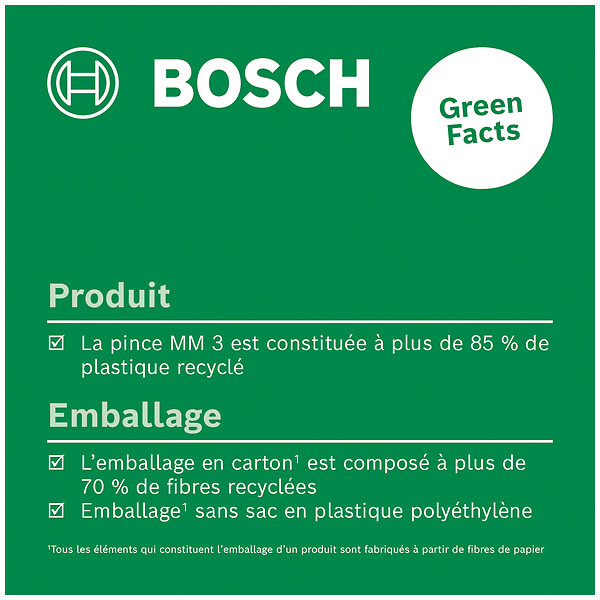 BOSCH - Pince MM 3 - Support mural pour laser lignes - large