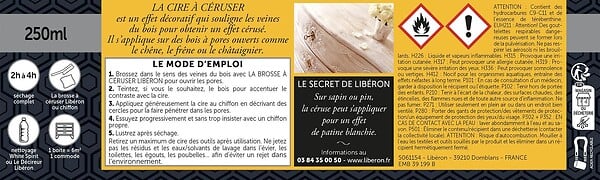 LIBERON - Cire blanche à ceruser Pot 0.25l - large