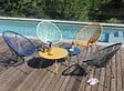 PROLOISIRS - Table basse de jardin ronde en acier Rio - moutarde Ø 70 cm - vignette
