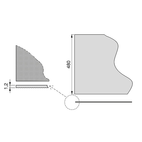 EMUCA - Tapis antidérapant pour tiroir, effet textile, longueur 20m x 480mm, plastique, blanc - large