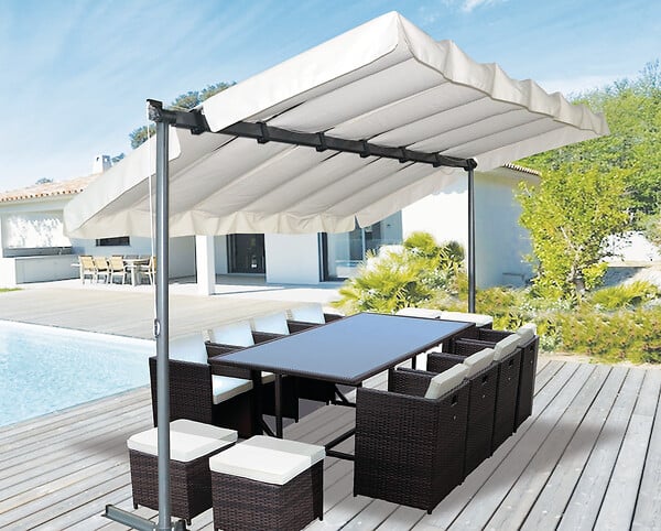 HABRITA - Pergola marquise - Acier - 9m² - large
