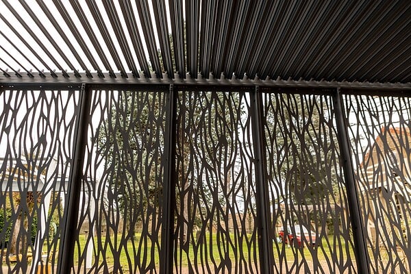 HABRITA - Pergola bioclimatique - Aluminium - Gris - 21.52m2 - large