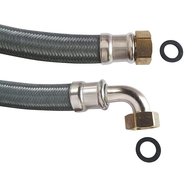 SOMATHERM FOR YOU - Flexible chauffage 1 écrou tournant 1" - 1 écrou tournant coudé 1" - 1000 mm - large