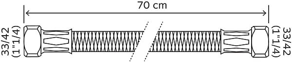 SOMATHERM FOR YOU - Flexible chauffage 2 écrous tournants 1"1/4 - 700 mm - large