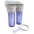 AQUAWATER - Filtre double avec cartouches de filtration et anticalcaire - 6 mois - vignette