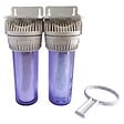 AQUAWATER - Filtre double avec cartouches de filtration et anticalcaire - 6 mois - vignette