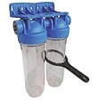AQUAWATER - Station filtre double nu - Taille standard 10" - avec clé de déserrage - vignette