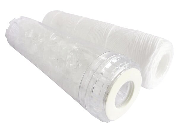 AQUAWATER - Kit STANDARD - Lot de 2 cartouches (1 filtration + 1 anticalcaire) - Durée : 12m - large