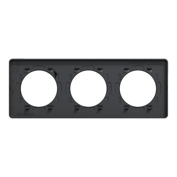 SCHNEIDER ELECTRIC - Odace Touch - plaque anthracite - 3 postes - horiz. ou vert. - entraxe - large