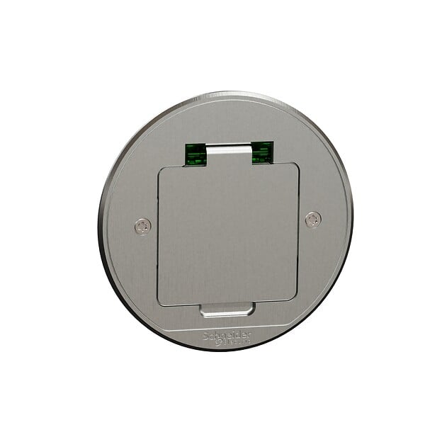 SCHNEIDER ELECTRIC - Unica System+ - Prise de sol XS IK08 IP44 - 2P+T - ronde métal - large
