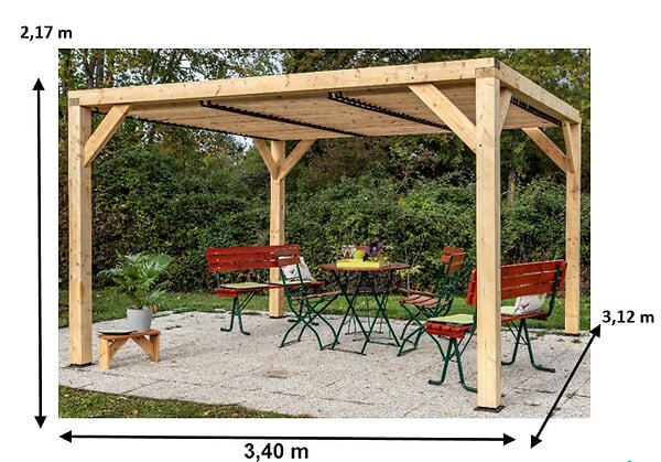 HABRITA - Auvent Veneto - Douglas massif - 10.57m2 - large