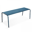 OVIALA - Salon de jardin 2 bancs et 4 chaises en acier bleu pacific - Palavas - vignette