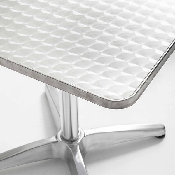 OVIALA - Ensemble table de jardin bistrot inclinable 2 places aluminium gris - Cambridge - large