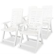 VIDAXL - vidaXL Chaises inclinables de jardin lot de 4 Plastique Blanc - vignette